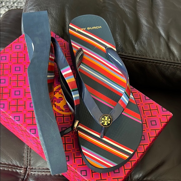 Tory Burch Multicolor Striped Sandals - Picture 5 of 8